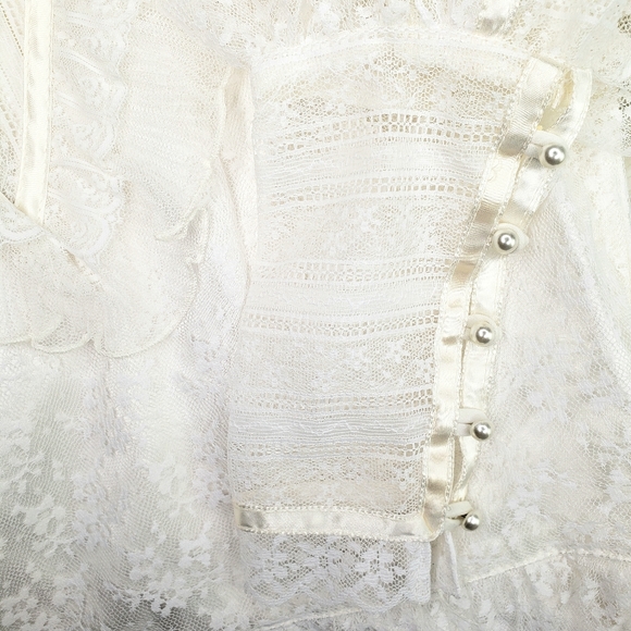 SOLD VINTAGE Gunne Sax White Lace Prairie Dress - Picture 6 of 8